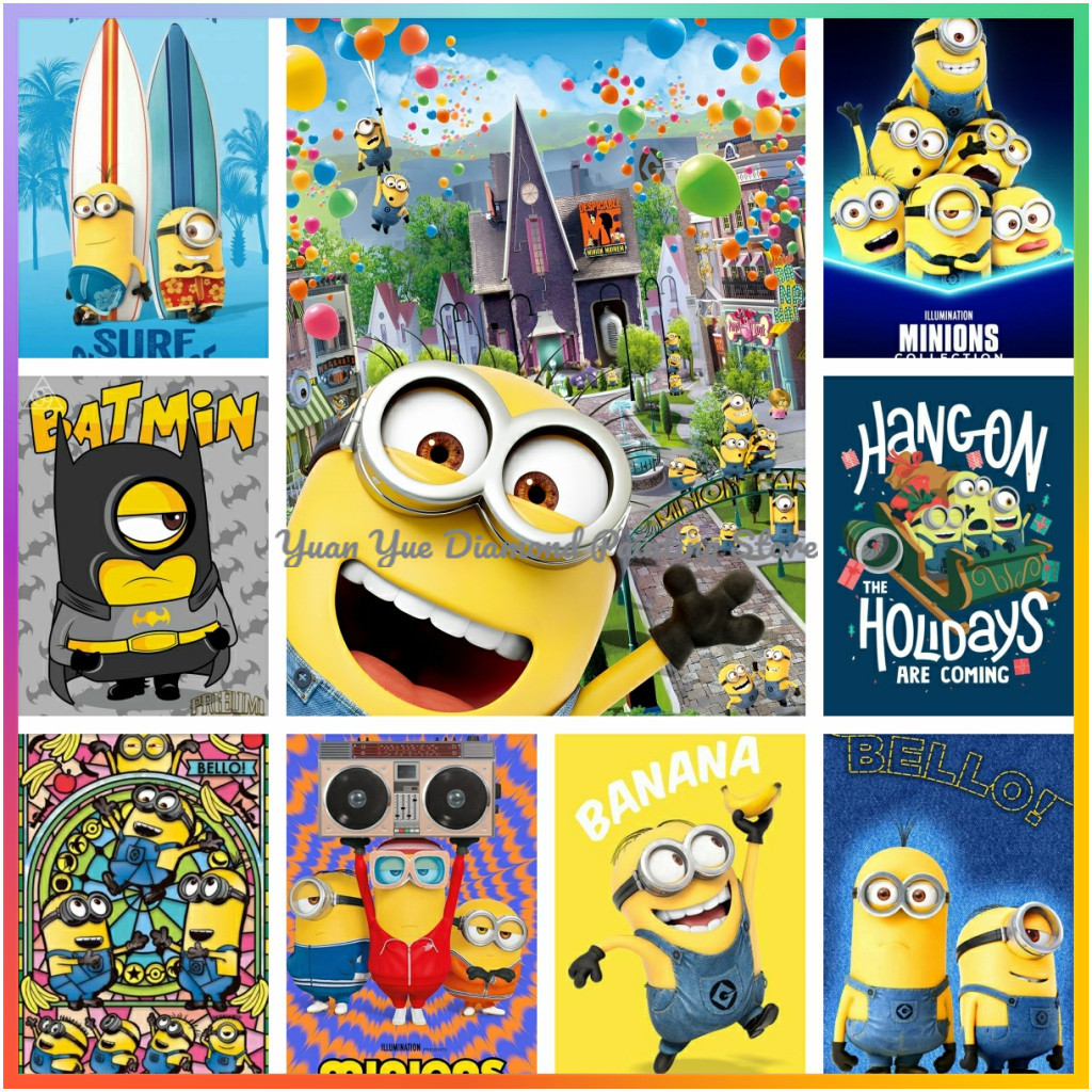 Embroidery Translate - 1 Stück rahmenloses Diamant-Gemälde „Cute-M-Minions Cartoon