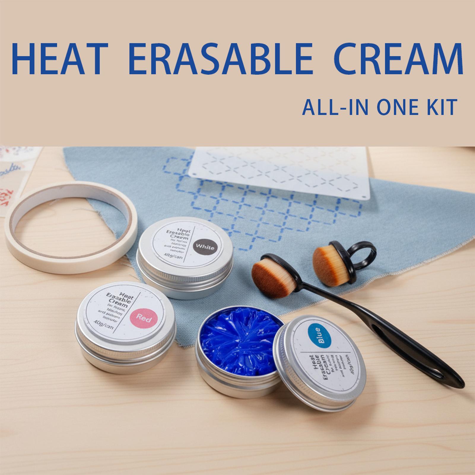 Embroidery Diy - 40g/Dose Hitze-entfernbarer Stoffkreide-Transfer-Creme-Kit zum Aufbügeln von