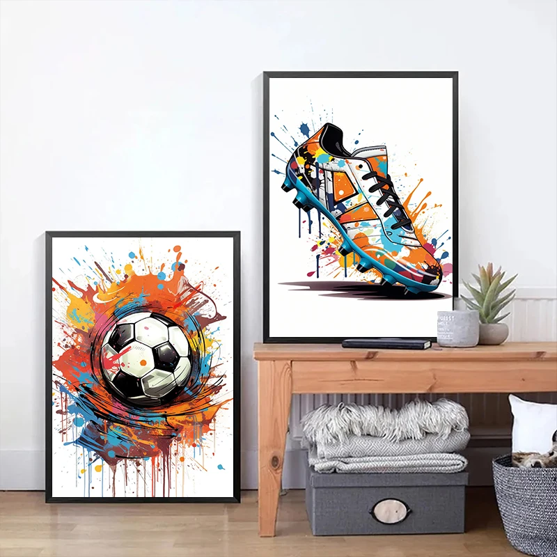 Embroidery Translate - Modische Graffiti-Fußballschuhe, digitales Ölgemälde nach Zahlen
