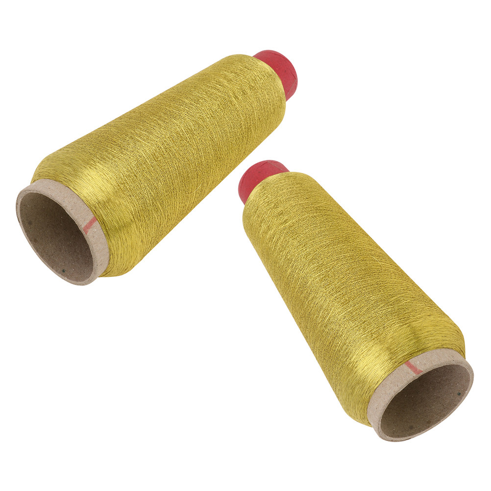Embroidery Diy - 2 Rollen Nähmaschinen-Stickgarn, reflektierendes Glitzer-Metallic-Goldgarn-Set für