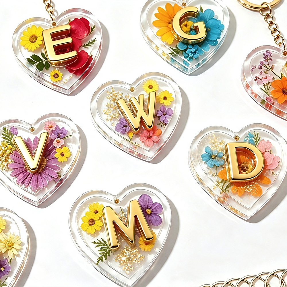 Embroidery Charm - Komplette 26 Buchstaben & Herz Silikonformen