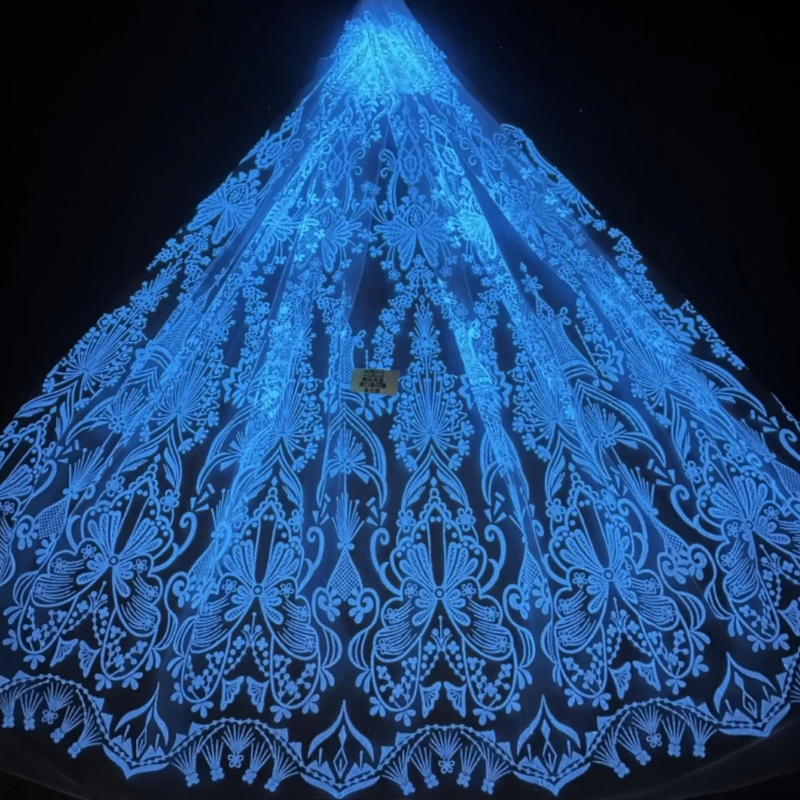 Embroidery Net Fabric - 2026 Blau Heißer Verkauf Modisches Design