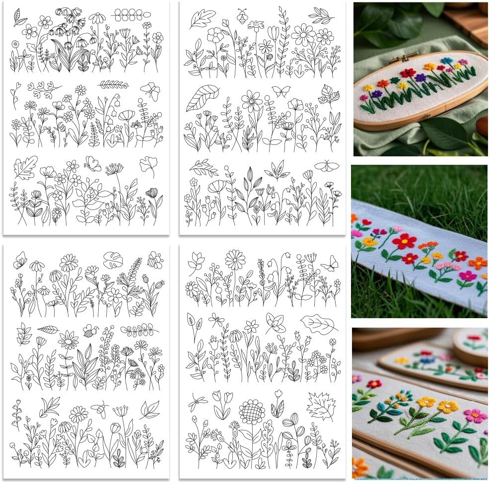 Water Soluble Stabilizer - Wasserlösliche Stickmuster-Stabilisatoren mit Vorgedruckten Designs von