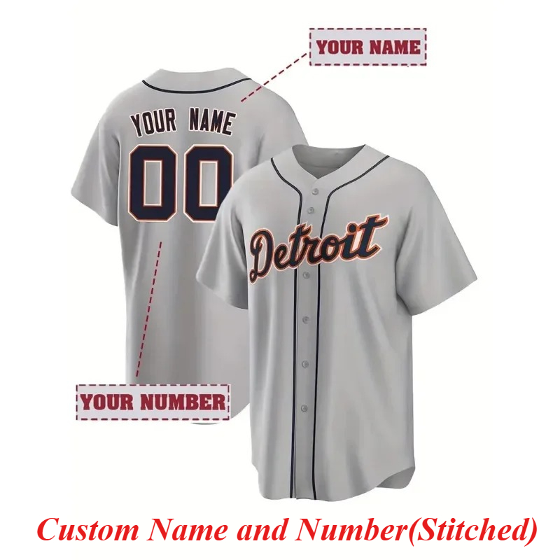 Embroidery Names - Personalisierter Name und Nummer Herren-Baseballtrikot mit