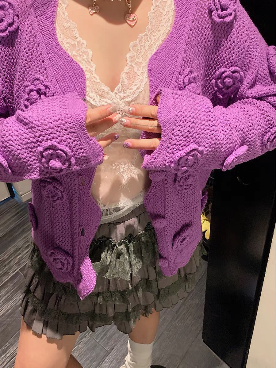3D-Strickjacke mit weißen Rose – Embroidery Rose Bewertung und Preis