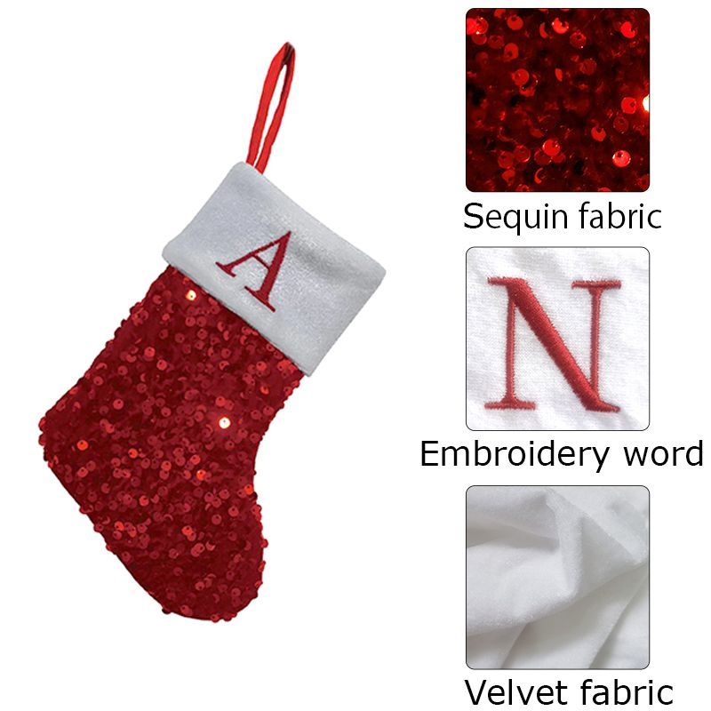 Roter Pailletten-Weihnachtsstr – Embroidery Xmas Ornaments Bewertung und Preis