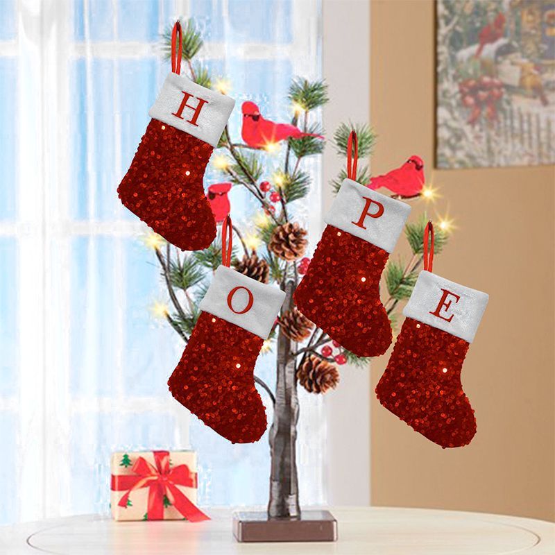 Roter Pailletten-Weihnachtsstr – Embroidery Xmas Ornaments Bewertung und Preis