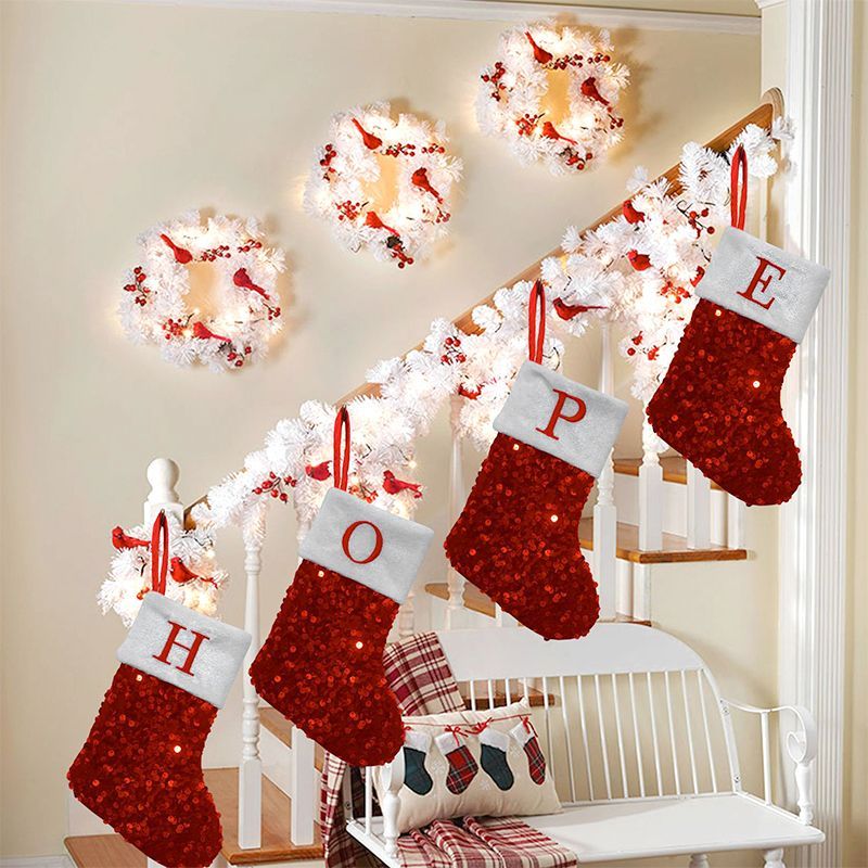 Roter Pailletten-Weihnachtsstr – Embroidery Xmas Ornaments Bewertung und Preis