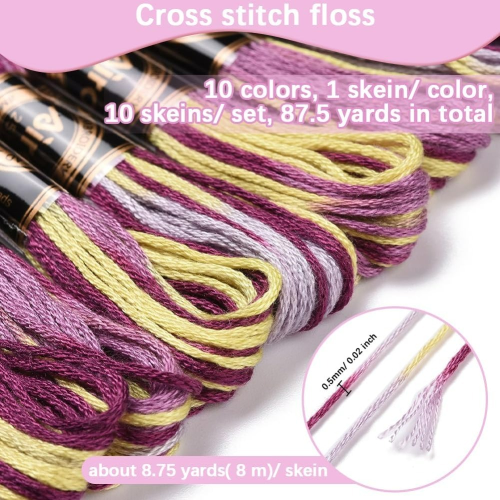 6-strängige lila bunte Stickga – Embroidery Diy Bewertung und Preis