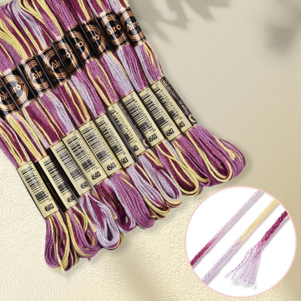 6-strängige lila bunte Stickga – Embroidery Diy Bewertung und Preis