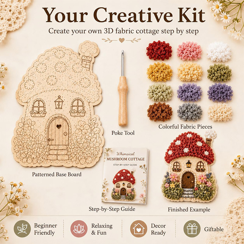 3D Pilzhaus Poke Art DIY-Set S – Embroidery Diy Bewertung und Preis