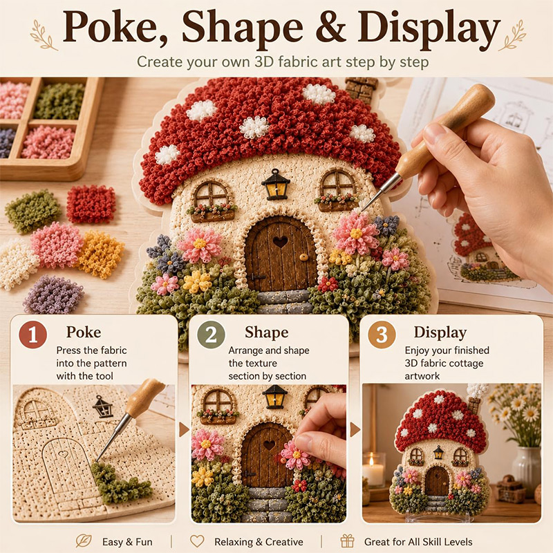 3D Pilzhaus Poke Art DIY-Set S – Embroidery Diy Bewertung und Preis