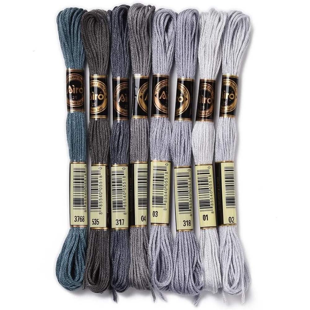 8 Stränge, 70 Yards, graue Fre – Embroidery Gradient Bewertung und Preis