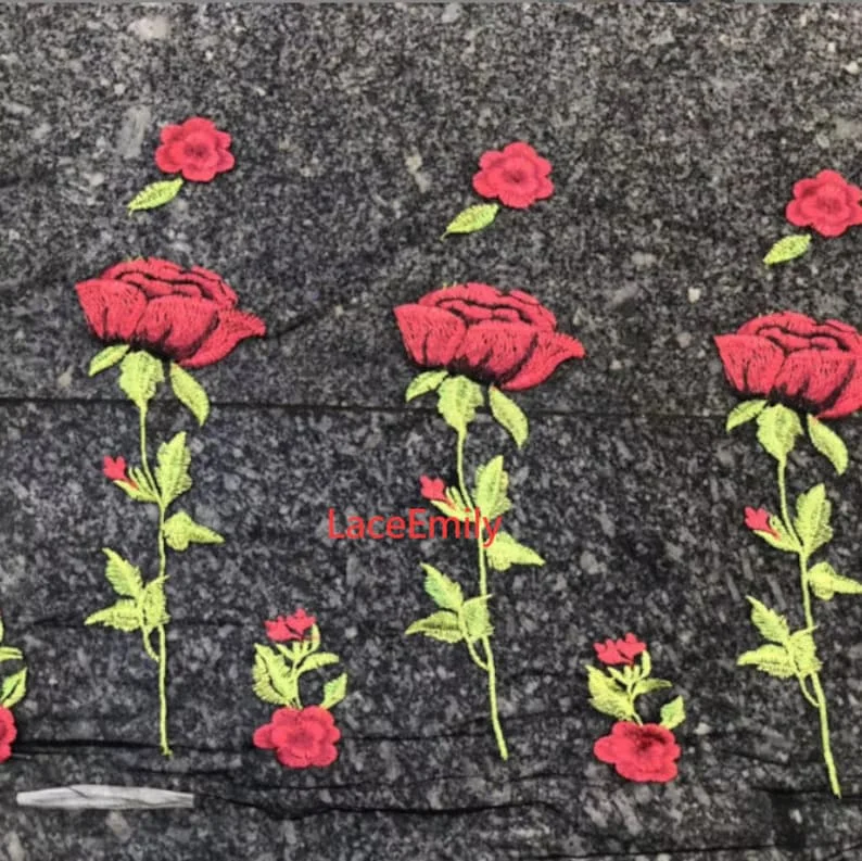 Rote Rose Spitzenstoff Blumens – Embroidery Rose Bewertung und Preis