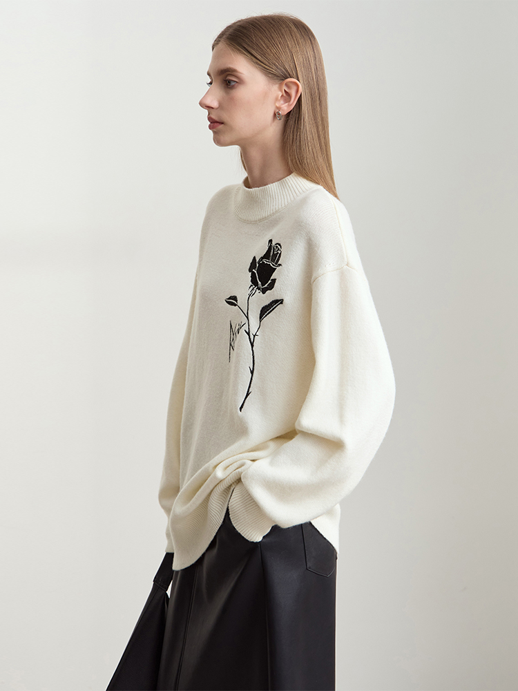 Amii Pullover für Herbst Winte – Embroidery Rose Bewertung und Preis