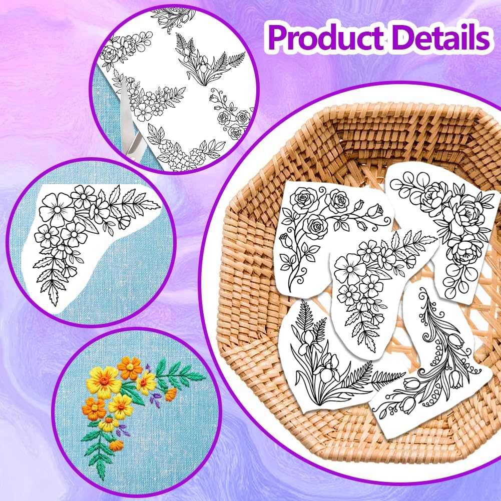 Vorgedruckter großer Blumenran – Water Soluble Stabilizer Bewertung und Preis
